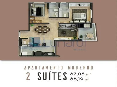 Foto Apartamento com 2 Suítes